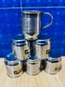 6 PC Set প্রিমিয়াম ইন্ডিয়ান স্টেইনলেস স্টিল টি/কফি কাপ 