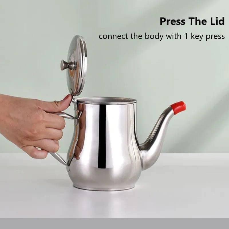 Stainless Steel Oil Pot Strainer Container Jug-500ml thumbnail 4