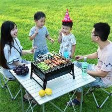 Mini BBQ Grills Patio Barbecue Charcoal Grill Stove Stainless Steel Outdoor Picnic BBQ Tool  thumbnail 2