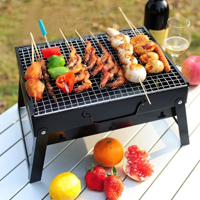 Mini BBQ Grills Patio Barbecue Charcoal Grill Stove Stainless Steel Outdoor Picnic BBQ Tool  thumbnail 3