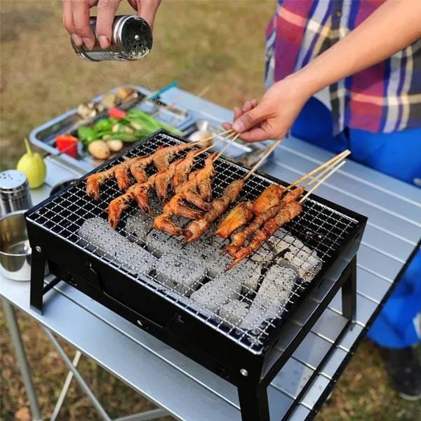 Mini BBQ Grills Patio Barbecue Charcoal Grill Stove Stainless Steel Outdoor Picnic BBQ Tool 